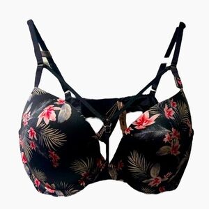 NWT Victoria’s Secret Black Tropical Floral Very Sexy Push-Up Bra 34C $60